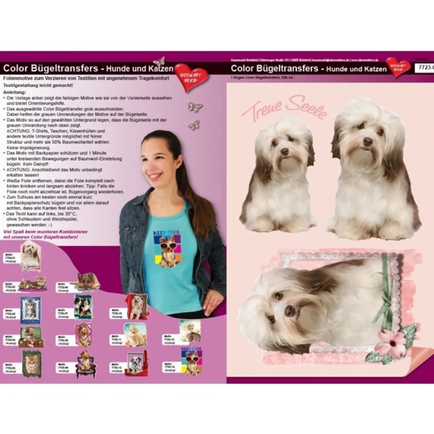 Color Bügeltransfers, DIN A4, Hund, Treue Seele