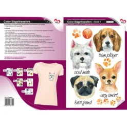 Color Bügeltransfers, DIN A4, Hunde 1