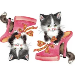 Color Bügeltransfers, DIN A4, Katze mit Schuh