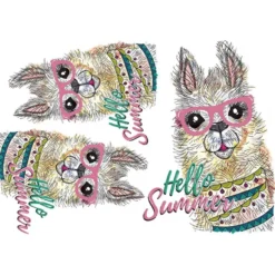 Color Bügeltransfers, DIN A4, Lama Hello Sunshine