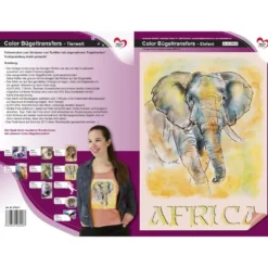 Color Bügeltransfers, DIN A4, Tierwelt, Elefant