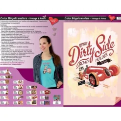 Color Bügeltransfers, DIN A4, Vintage/Retro, Rennwagen