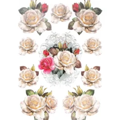 Color Bügeltransfers, Glitzer, DIN A4, Rosen 1