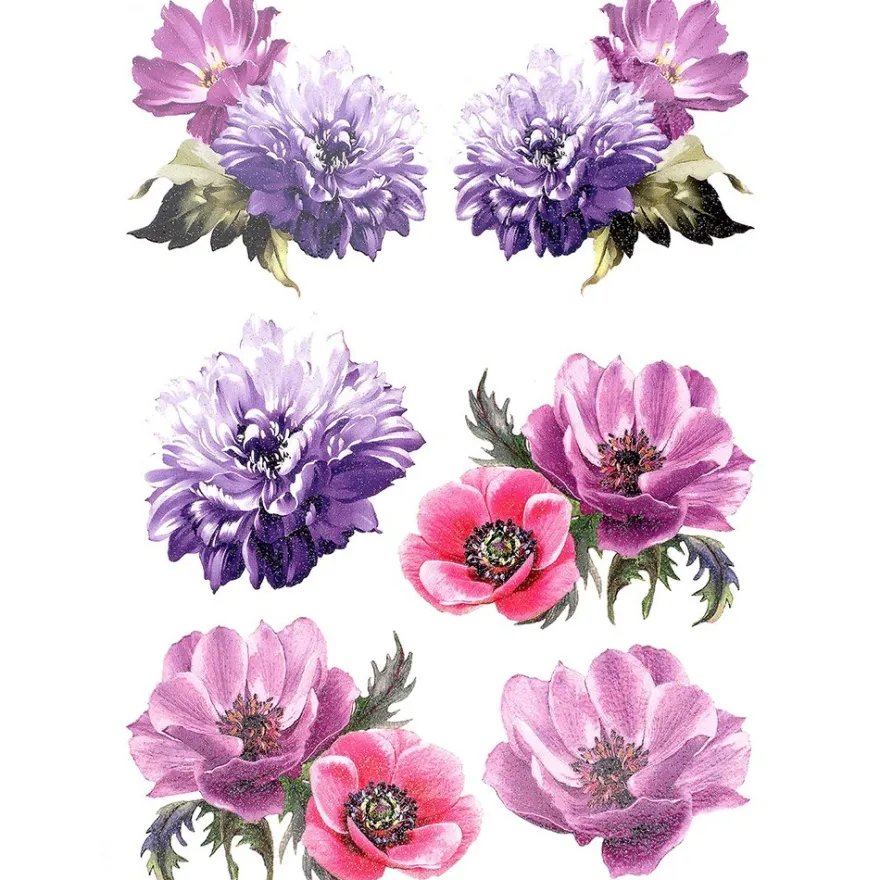 Color Bügeltransfers, Glitzer, DIN A4, Blüten
