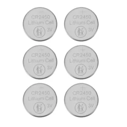 Dauer Power Lithium-Knopfzellen, 3V CR 2450, 500 mAh, 6 Stück
