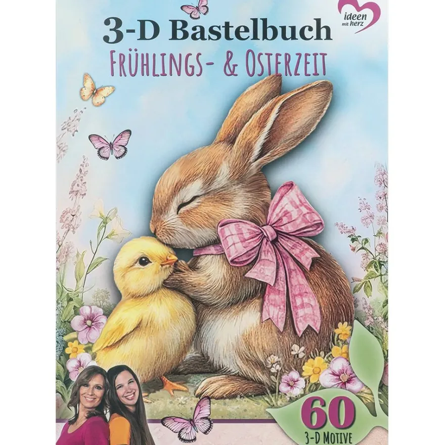 3-D Bastelbuch, Frühling- & Osterzeit, DIN A4, 250g/m², 20 Stanzbogen mit 60 3-D Motiven