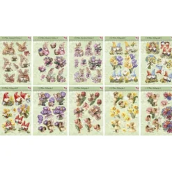 3-D Bastelbuch, Frühling- & Osterzeit, DIN A4, 250g/m², 20 Stanzbogen mit 60 3-D Motiven