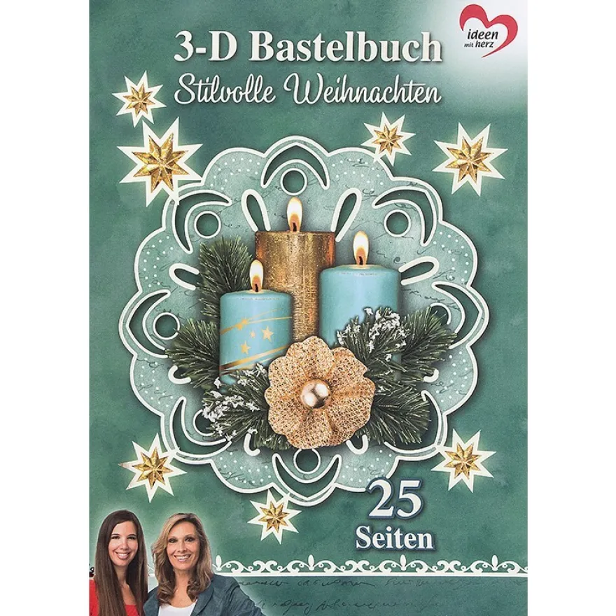 3-D Bastelbuch: Stilvolle Weihnachten 3-D Motive auf 15 Stanzbogen, 10 Bogen Deko-Karton, DIN A4