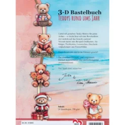 3-D Bastelbuch, Teddys rund ums Jahr, DIN A4, 20 Stanzbogen mit 60 Motiven