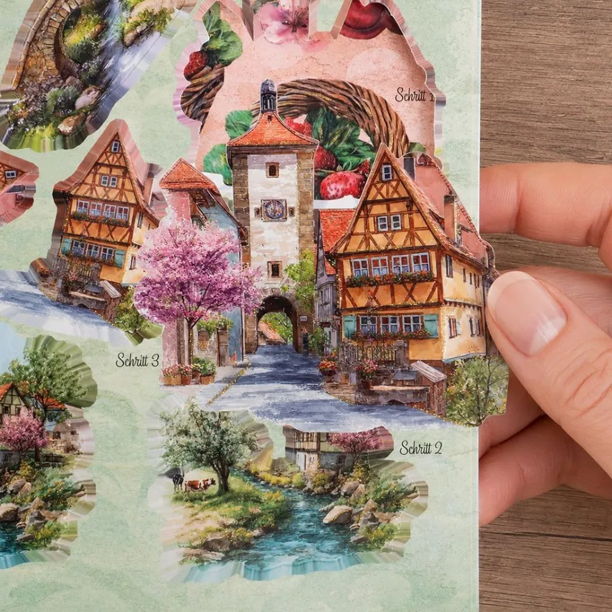 3-D Bastelbuch, Zauberhafter Garten, 20 Stanzbogen, DIN A4