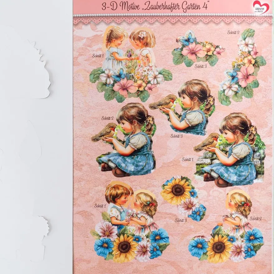 3-D Bastelbuch, Zauberhafter Garten, 20 Stanzbogen, DIN A4