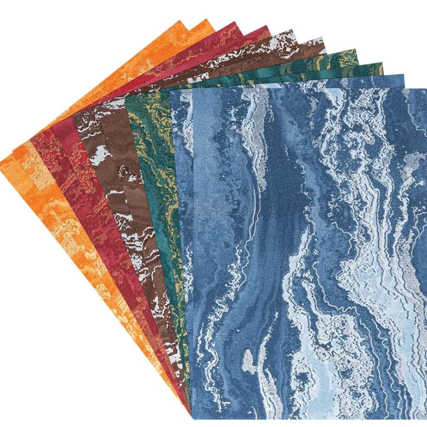 3-D Design-Papiere, Marmor-Effekt, DIN A4, 2x 5 Farben, 10 Bogen