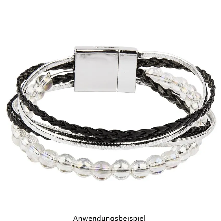 Deko-Band, geflochten, 5m lang, 0,3cm breit, schwarz