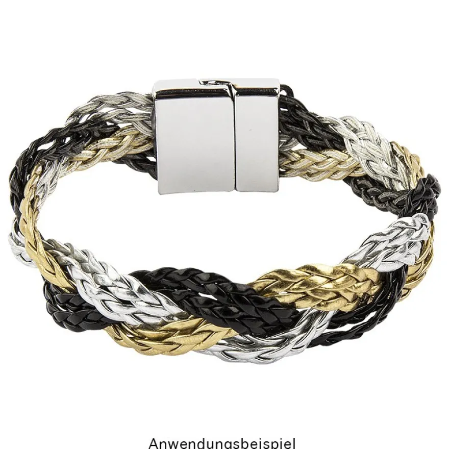 Deko-Band, geflochten, 5m lang, 0,3cm breit, schwarz