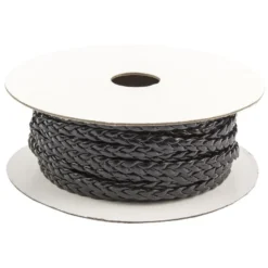 Deko-Band, geflochten, 5m lang, 0,3cm breit, schwarz