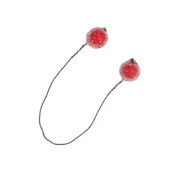 Deko-Beeren, gefrostet, je 2 Beeren am Draht, Beeren Ø 1,2cm, 20 Drähte 15cm lang, 40 Stück