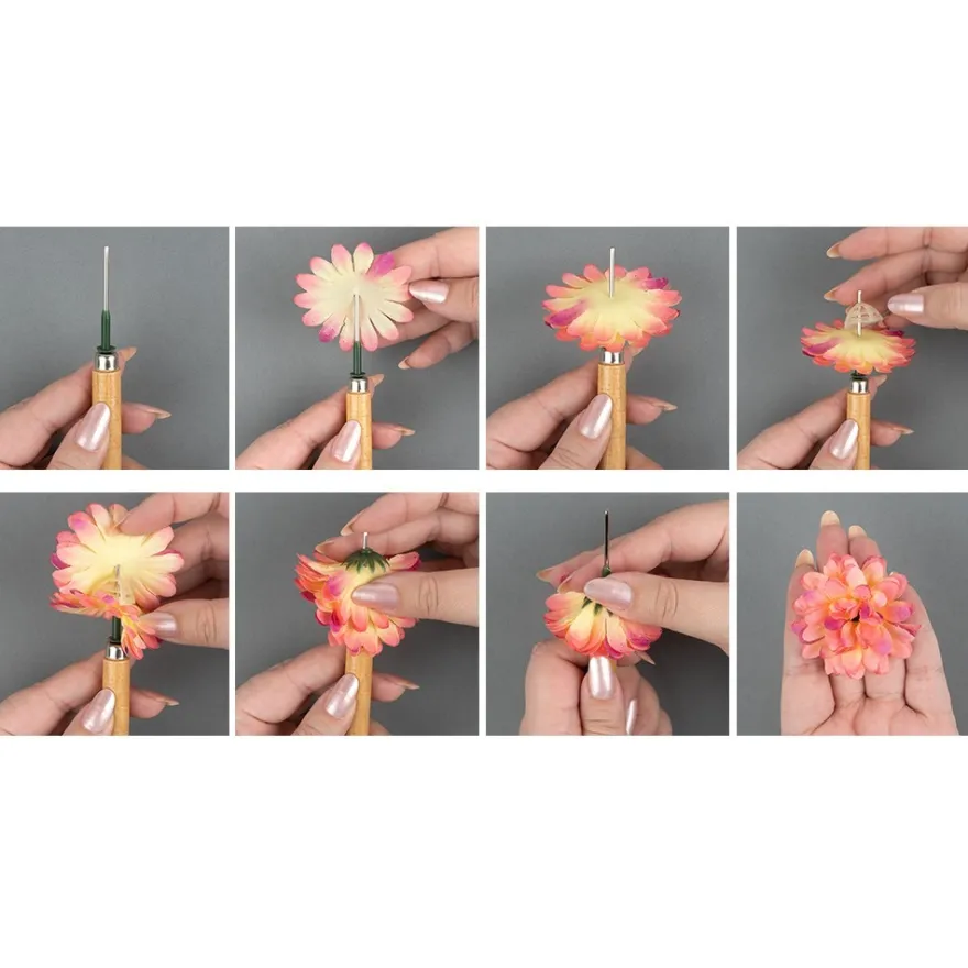 Deko-Blüte Dahlie, zum Selbstgestalten, rosa, 551-teilig, 50 Stück