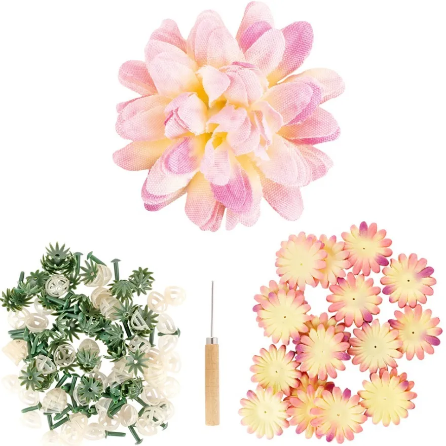 Deko-Blüte Dahlie, zum Selbstgestalten, rosa, 551-teilig, 50 Stück