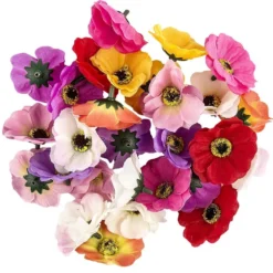 Deko-Blüten, Anemone 2, Ø 4,5cm, verschiedene Farben, 27 Stück