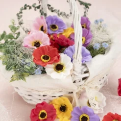 Deko-Blüten, Anemone 2, Ø 4,5cm, verschiedene Farben, 27 Stück