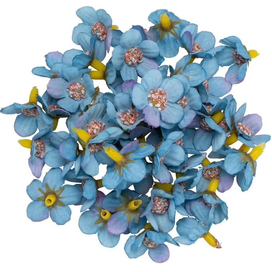 Deko-Blüten, Blütenköpfe, Ø 2,5cm, blau-violett, 50 Stück