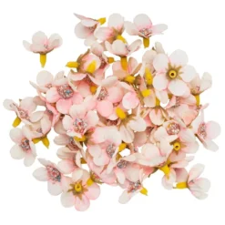 Deko-Blüten, Blütenköpfe, Ø 2,5cm, weiß-pink, 50 Stück