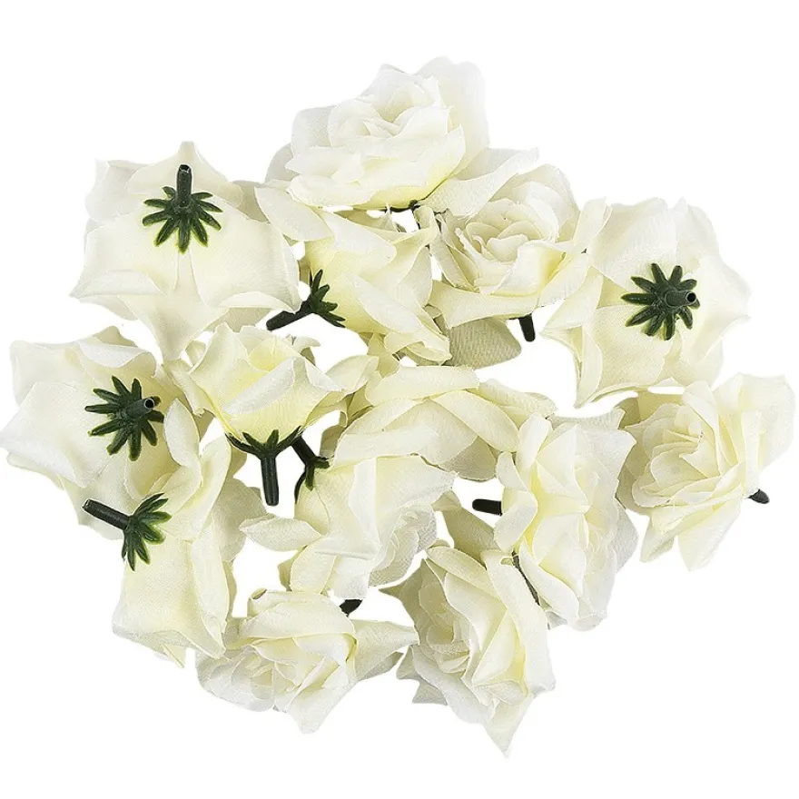 Deko-Blüten "Rose 3", Ø 5cm, weiß, 14 Stück