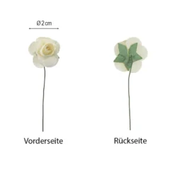 Deko-Blüten, Rosen 2, Ø 2cm, creme, 144 Stück