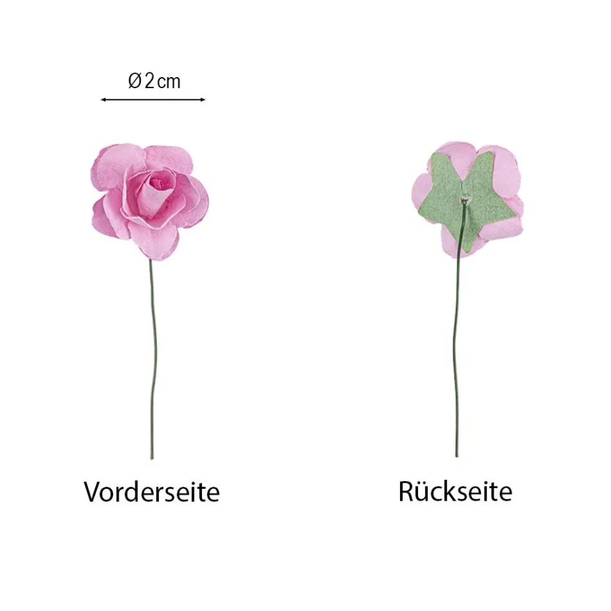 Deko-Blüten, Rosen 2, Ø 2cm, rosa, 144 Stück