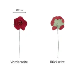 Deko-Blüten, Rosen 2, Ø 2cm, rot, 144 Stück