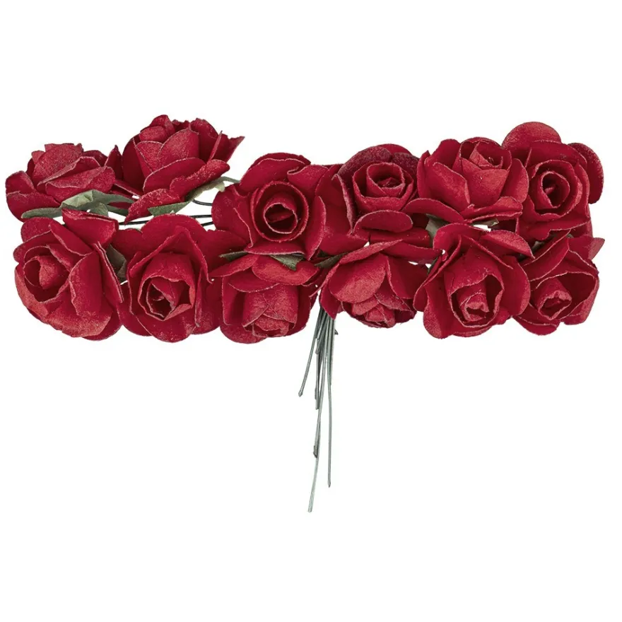 Deko-Blüten, Rosen 2, Ø 2cm, rot, 144 Stück