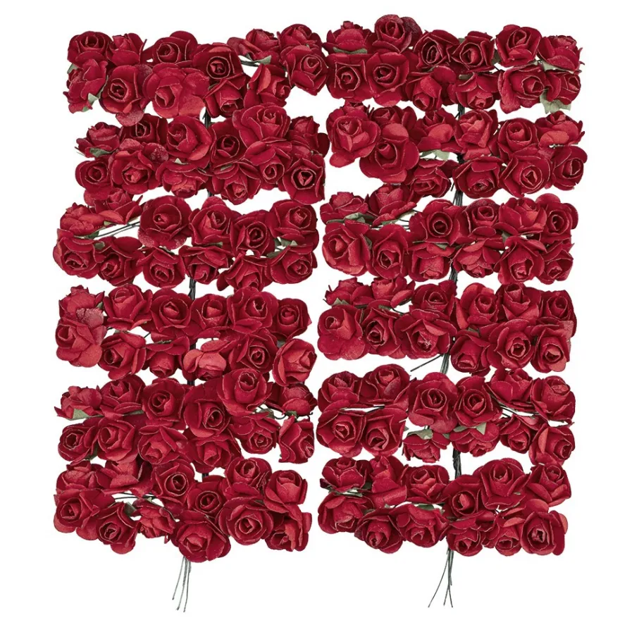 Deko-Blüten, Rosen 2, Ø 2cm, rot, 144 Stück