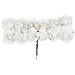 Deko-Blüten, Rosen 2, Ø 2cm, weiß, 144 Stück