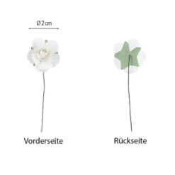 Deko-Blüten, Rosen 2, Ø 2cm, weiß, 144 Stück