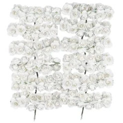 Deko-Blüten, Rosen 2, Ø 2cm, weiß, 144 Stück