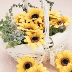 Deko-Blüten "Sonnenblume", Ø 7cm, gelb, 18 Stück