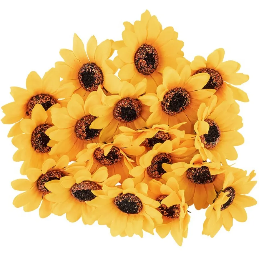 Deko-Blüten "Sonnenblume", Ø 7cm, gelb, 18 Stück