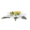 Deko-Blüten Weihnachtsstern 1, Ø 8cm, weiß mit grünen Blättern, 15 Stück