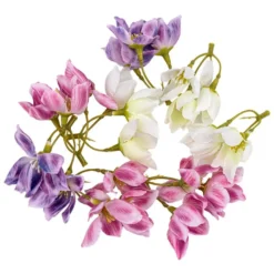 Deko-Blüten, Zweige, Farbmix 3, mit je 3 Blüten in verschiedenen Farben, 8 Stück