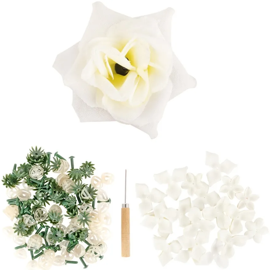 Deko-Blüte Rose, zum Selbstgestalten, weiß, 501-teilig, 50 Stück