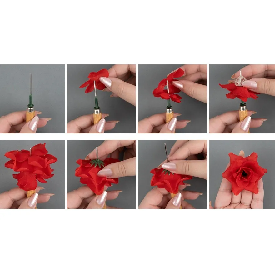 Deko-Blüte Rose, zum Selbstgestalten, weiß, 501-teilig, 50 Stück