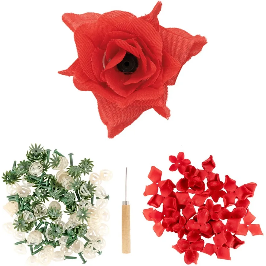 Deko-Blüte Rose, zum Selbstgestalten, rot, 501-teilig, 50 Stück