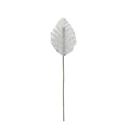 Deko-Blätter am Draht, 4cm x 2,5cm, silber, 20 Stück