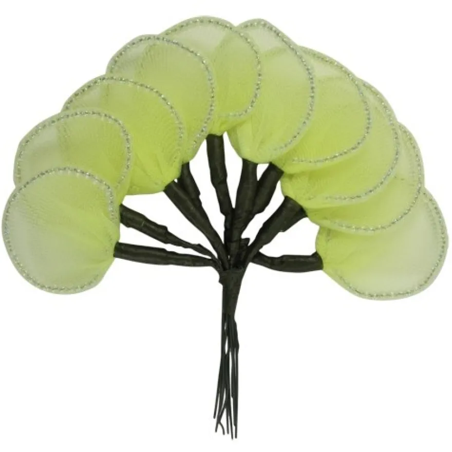 Deko-Blätter, Nylon, hellgrün, 12 cm, 10 Stück