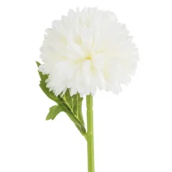 Deko-Blume, Dahlie, 28cm hoch, weiße Blüte, 5 Stück