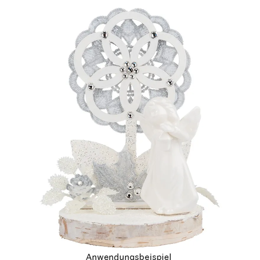 Deko-Blumen aus Holz zum Aufstellen, 14,5cm bis 15,5cm, 5 Stück