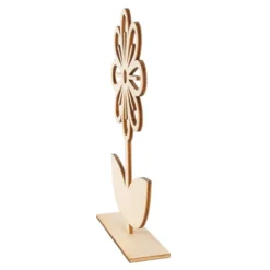 Deko-Blumen aus Holz zum Aufstellen, 14,5cm bis 15,5cm, 5 Stück