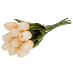 Deko-Blumen, Tulpen, 33cm lang, apricot, realistische Optik, 10 Stück