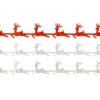Deko-Bänder, Hirsch, 3cm breit, 3m lang, auf Rolle, weiß, creme, rot, 3 Stück
