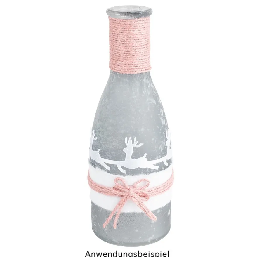 Deko-Bänder, Hirsch, 3cm breit, 3m lang, auf Rolle, weiß, creme, rot, 3 Stück